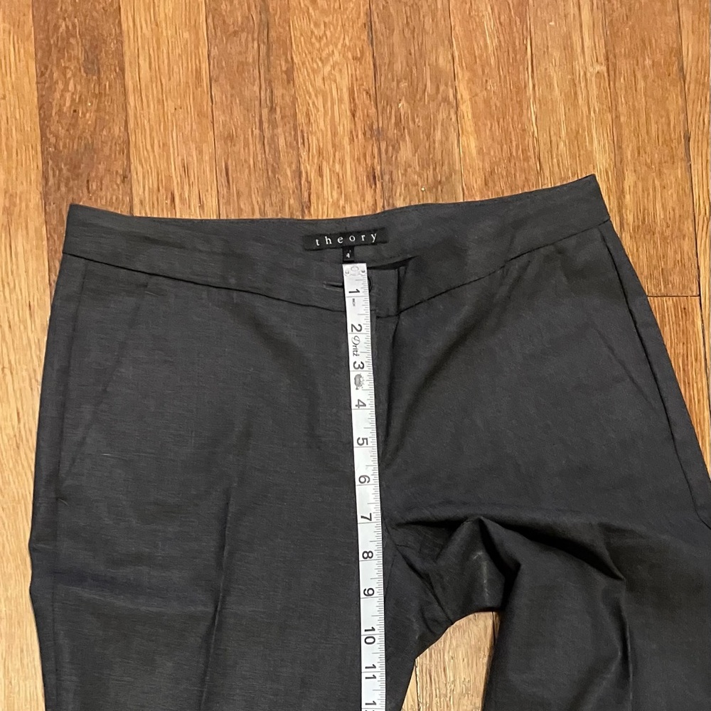 Theory Charcoal Gray pants sz 4/low rise-15” waist 34” inseam - Picture 7 of 13